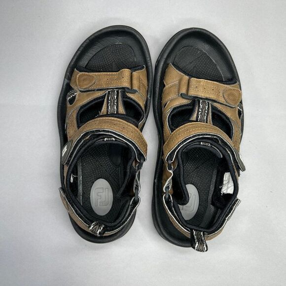 FootJoy Golf Sandals Men\'s Size 7 GreenJoys Brown Leather Adjustable Performance main image 4